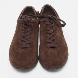 Tod's Brown Suede Lace Up Sneakers Size 39.5