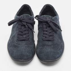 Tods Blue Suede Low Top Sneakers Size 39.5