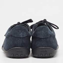 Tods Blue Suede Low Top Sneakers Size 39.5