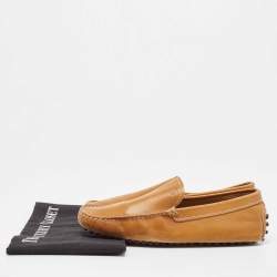 مملوكة مسبقًا Tod's Tan Leather Slip On Loafers Size 38.5
