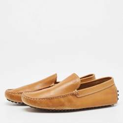 مملوكة مسبقًا Tod's Tan Leather Slip On Loafers Size 38.5