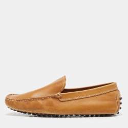 مملوكة مسبقًا Tod's Tan Leather Slip On Loafers Size 38.5