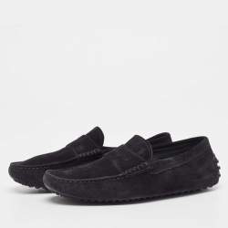 Tod's Black Suede Penny Loafers Size 39