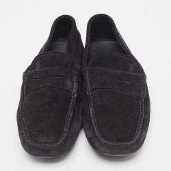 Tod's Black Suede Penny Loafers Size 39