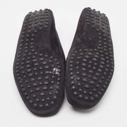 Tod's Black Suede Penny Loafers Size 39