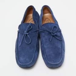 Pre Owned حذاء لوفرز تودز دريفينغ فيونكة سويدي أزرق مقاس 44