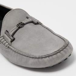 Tod's Grey Nubuck Leather Slip On Loafers Size 43