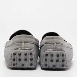 Tod's Grey Nubuck Leather Slip On Loafers Size 43