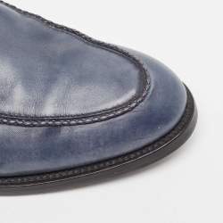 Pre Owned Tod's Navy Blue Leather Slip On Loafers Size 42