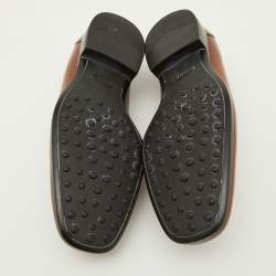 Pre Owned Tod's Brown Leather Slip On Loafers Size 39