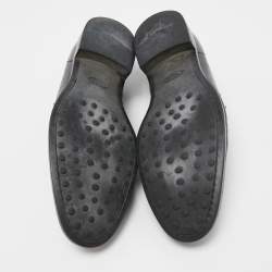 Pre Owned Tod's Black Leather Penny Loafers Size 42