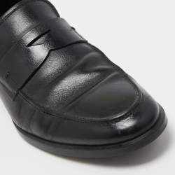 Pre Owned Tod's Black Leather Penny Loafers Size 42