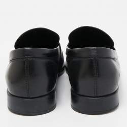 Pre Owned Tod's Black Leather Penny Loafers Size 42