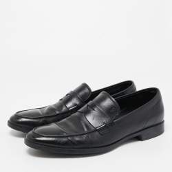 Pre Owned Tod's Black Leather Penny Loafers Size 42