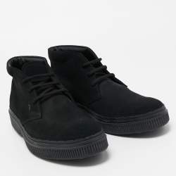Pre Owned Tod's Black Suede  Lace Up Sneakers Size 43