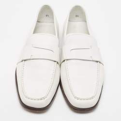 Tod's White Leather Slip On Loafers Size 42.5