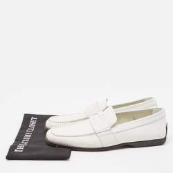 Tod's White Leather Slip On Loafers Size 42.5