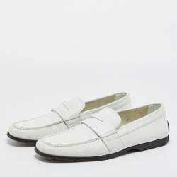 Pre Owned لوفرز تودز سليب أون جلد أبيض مقاس 42.5