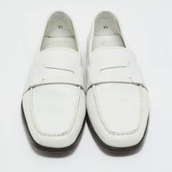 Pre Owned لوفرز تودز سليب أون جلد أبيض مقاس 42.5