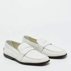 Pre Owned لوفرز تودز سليب أون جلد أبيض مقاس 42.5