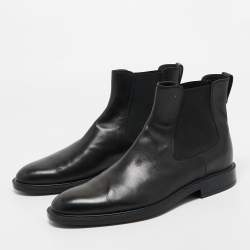 Tod's Black Leather Ankle Length Boots Size 43