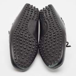مملوكة مسبقًا Tod's Black Perforated Leather Bow Loafers Size 43
