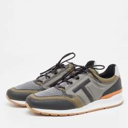 مملوكة مسبقًا Tod's Multicolor Leather and Mesh Chunky Lace Up Sneakers Size 47