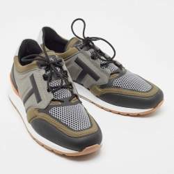 مملوكة مسبقًا Tod's Multicolor Leather and Mesh Chunky Lace Up Sneakers Size 47