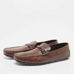 Tod's Brown Leather Slip On Loafers Size 47