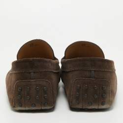 Tod's Brown Suede Double T Loafers Size 44.5