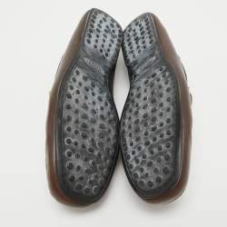 Pre Owned Tod's Brown Leather Penny Loafers Size 42