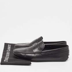 Tod's Black Leather Penny Loafers Size 42