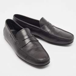 Tod's Black Leather Penny Loafers Size 42