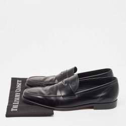 Pre Owned Tod's Black Leather Penny Loafers Size 44.5 