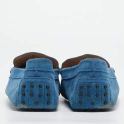 مملوكة مسبقًا Tod's Blue Suede Slip On Loafers Size 45.5 