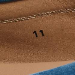 مملوكة مسبقًا Tod's Blue Suede Slip On Loafers Size 45.5 