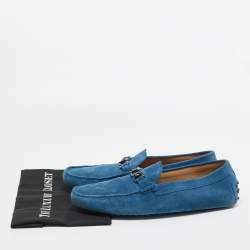 مملوكة مسبقًا Tod's Blue Suede Slip On Loafers Size 45.5 