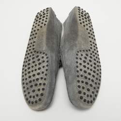 Pre Owned Tods Grey Suede Gommino Double T Driving Loafers Size 43