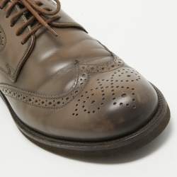 Pre Owned Tod's Brown Brogue Leather Lace Up Derby Size 41