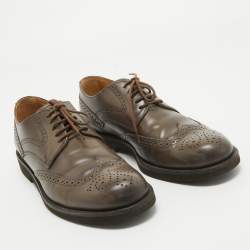 Pre Owned Tod's Brown Brogue Leather Lace Up Derby Size 41