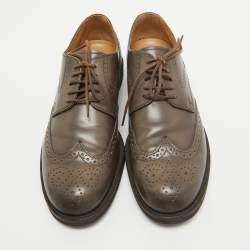 Pre Owned Tod's Brown Brogue Leather Lace Up Derby Size 41