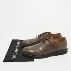 Pre Owned Tod's Brown Brogue Leather Lace Up Derby Size 41