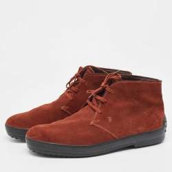 Tod's Brown Suede Chukka Ankle Boots Size 43