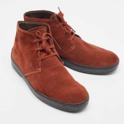 Tod's Brown Suede Chukka Ankle Boots Size 43