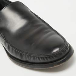 Pre Owned Tod's Black Leather Slip On Loafers Size 44