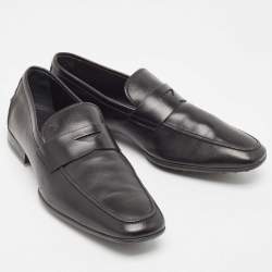 Pre Owned Tod's Black Leather Penny Loafers Size 43