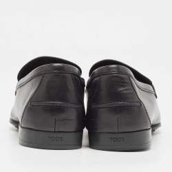 Pre Owned Tod's Black Leather Penny Loafers Size 43