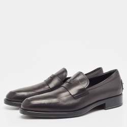 Tod's Black Leather Slip On Loafers Size 44