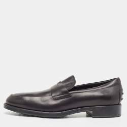 Tod's Black Leather Slip On Loafers Size 44