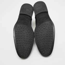 Pre Owned Tod's Black Leather Ankle Length Boots Size 45